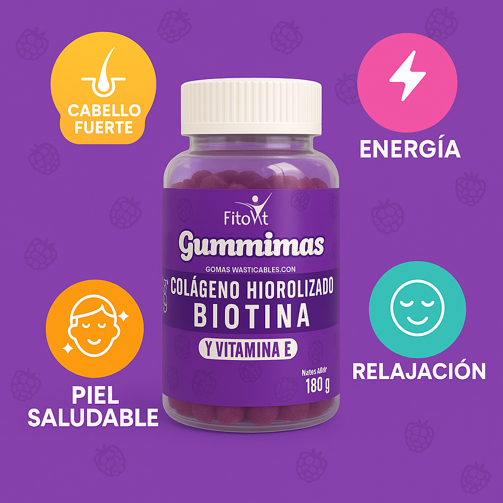 Fitovit Gummimas Colágeno + Biotina – Belleza desde el Interior 🍓✨