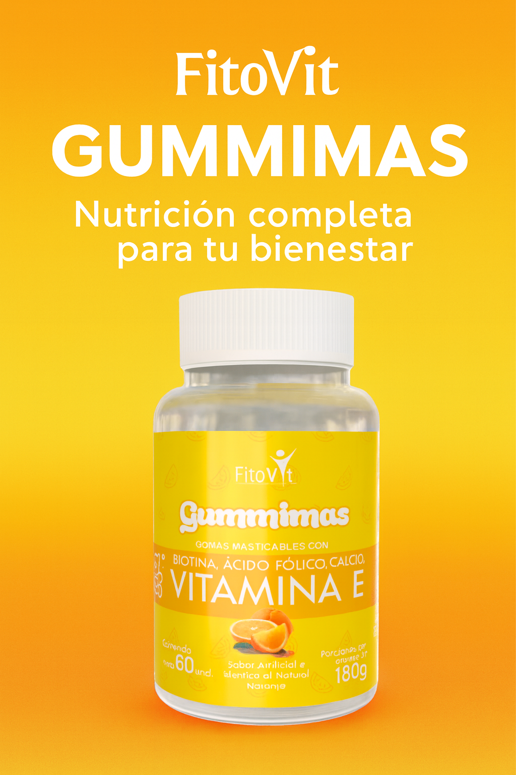 Fitovit Gummimas Vitamina E – Belleza y Energía desde Adentro 🍊✨