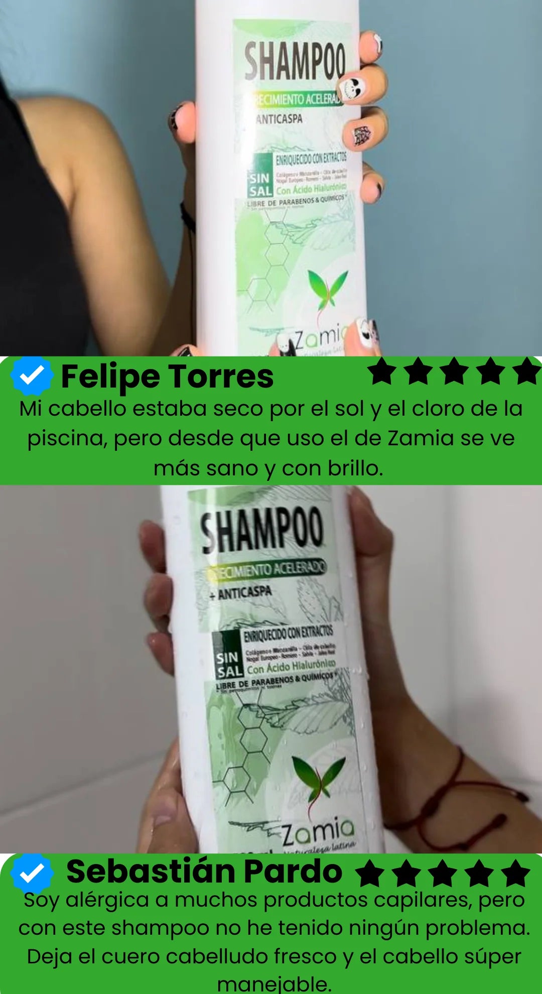 ZAMIA SHAMPOO CRECIMIENTO ACELERADO + ANTICASPA