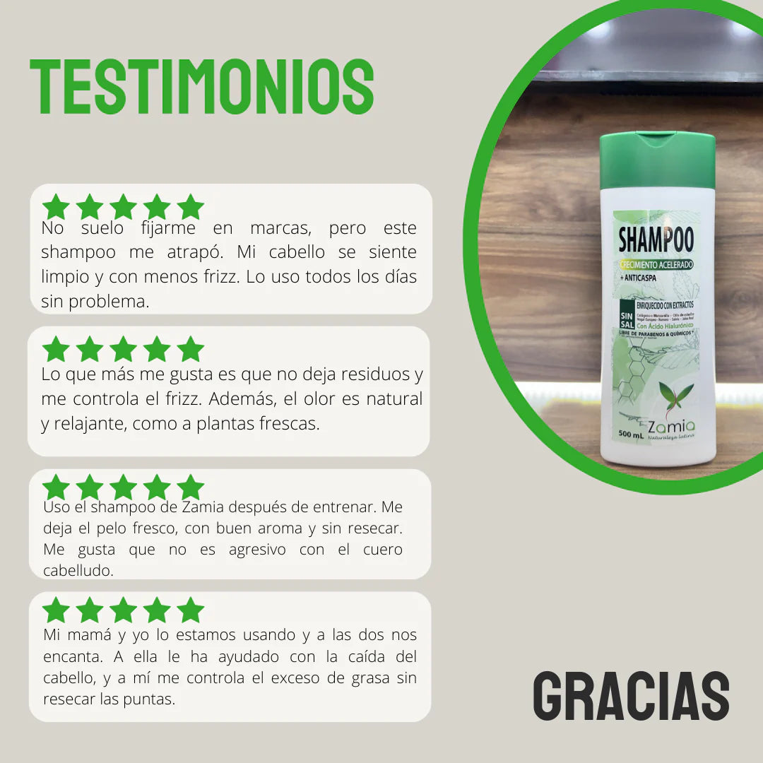 ZAMIA SHAMPOO CRECIMIENTO ACELERADO + ANTICASPA